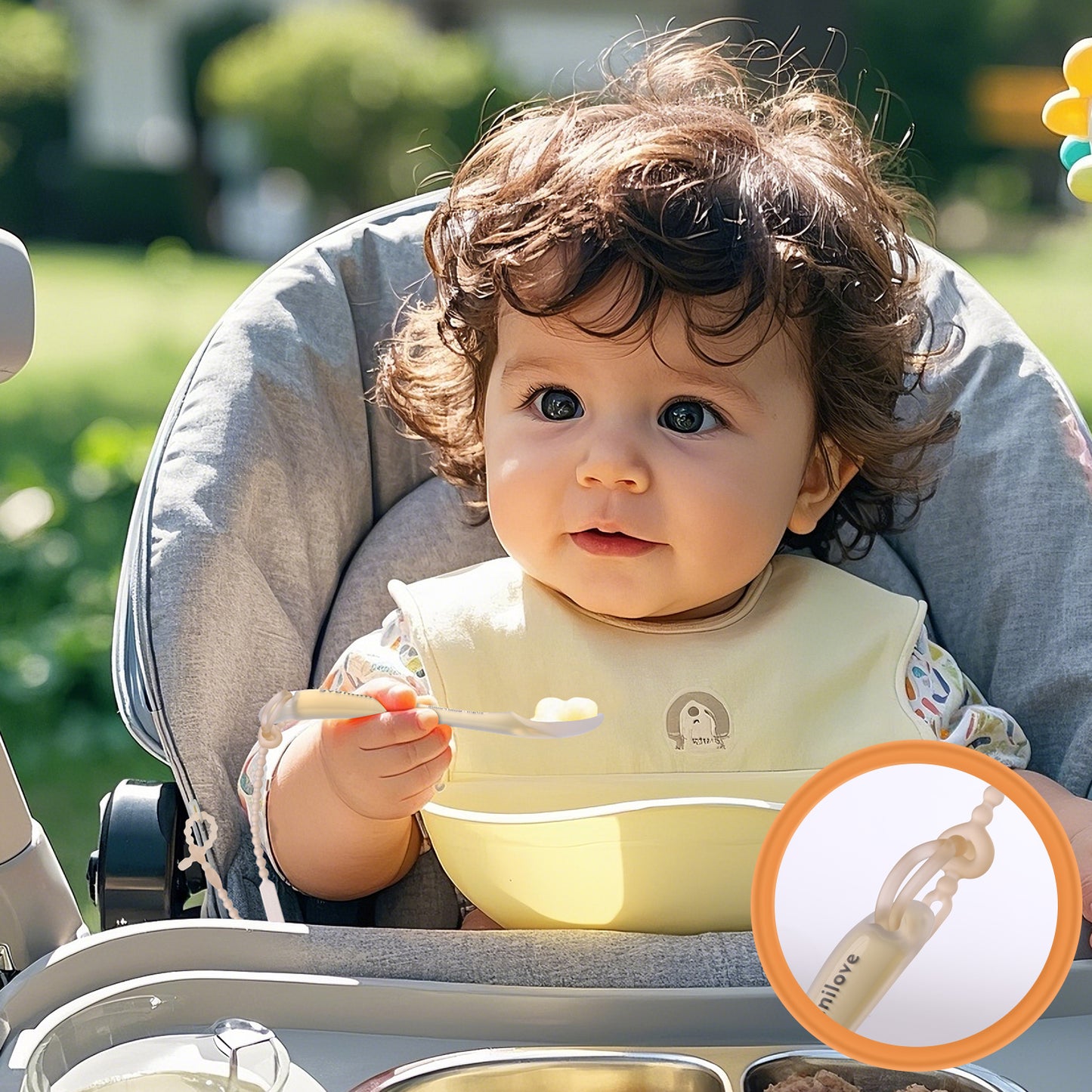 Omnilove Silicone Baby Spoons 2-Pack with Case