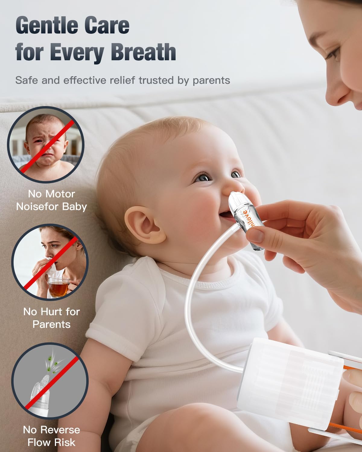 Omnilove Baby Nasal Aspirator Manual Nose Sucker for Newborn & Infant